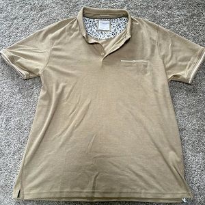 Tan Denim & Flower Polo shirt